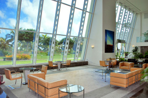 The lobby in the Hawaiki Tower is spacious and luxurious!